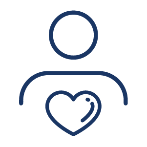 icon illustrating a heart inside of a person