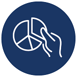 illustration of a hand pulling out piece of a piechart