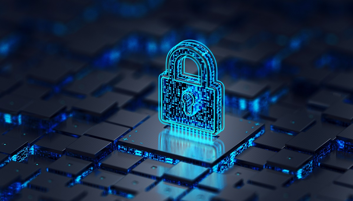 an illustration of a digital lock on top of a keyboard