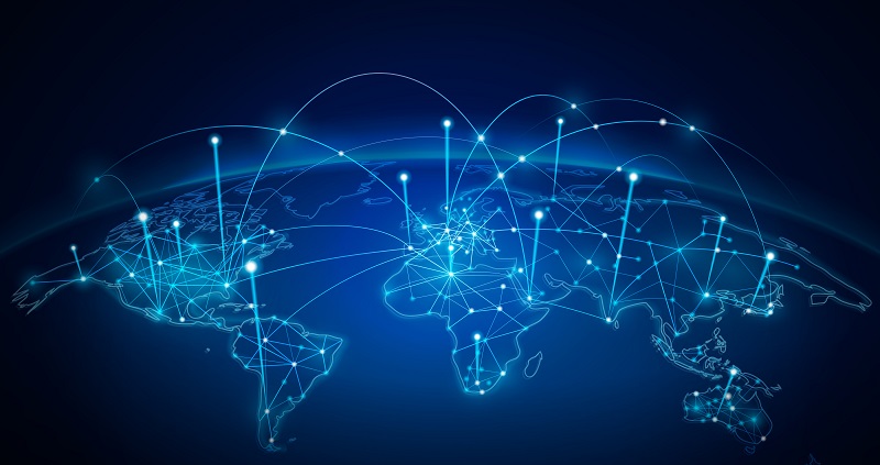 Illustration of data shared across the globe