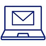 illustration of a laptop with an email on the screen