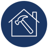 Icon of hammer inside of home
